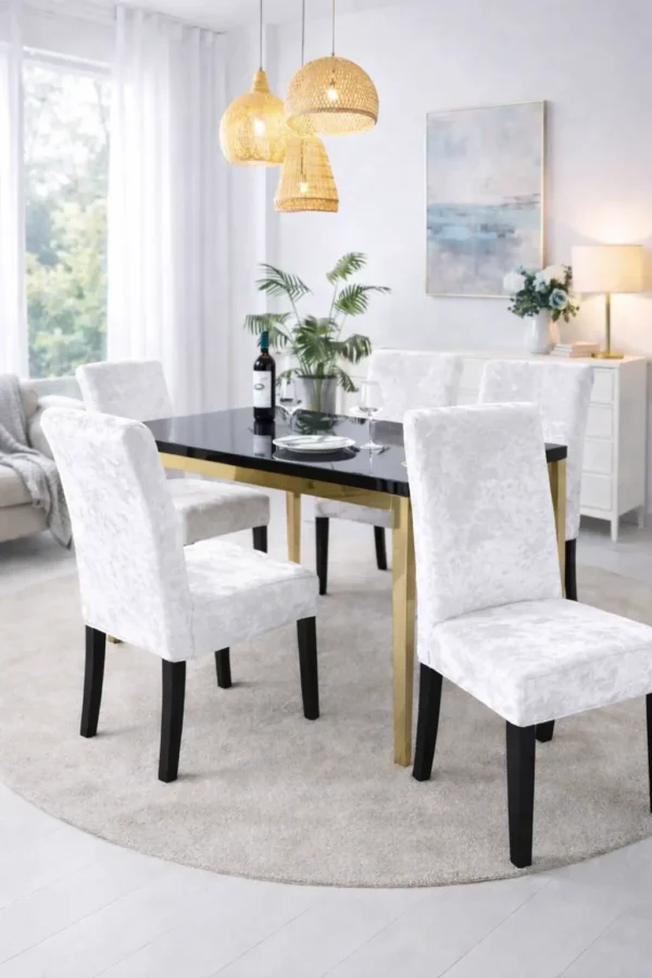 Set Huse Scaune 6 Piese – Catifea Elastica ATS28