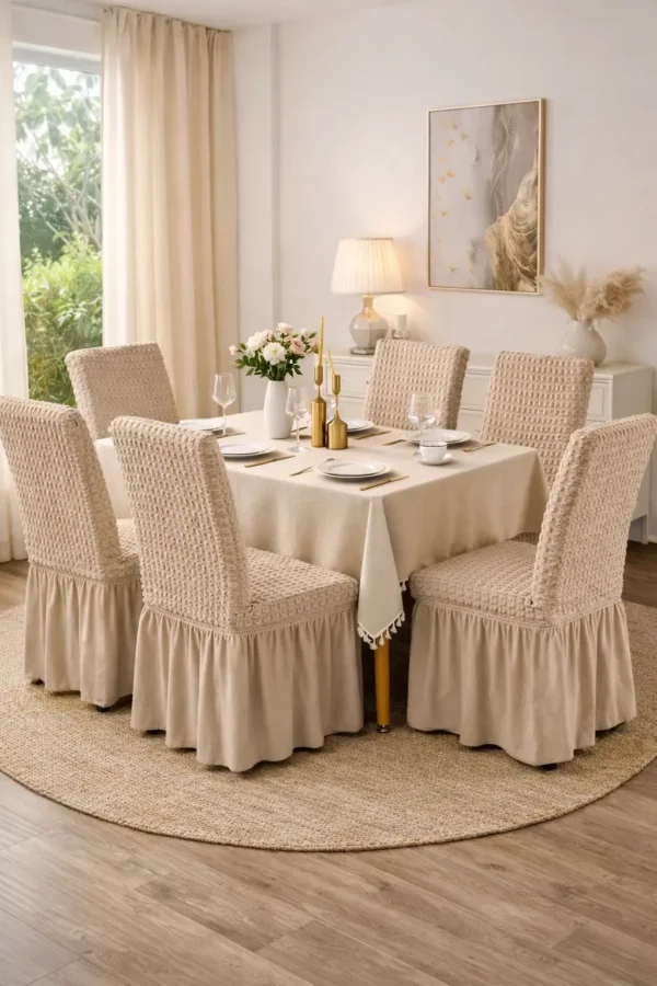 Set Huse Scaune 6 Piese – Bumbac Elastic ATS31B