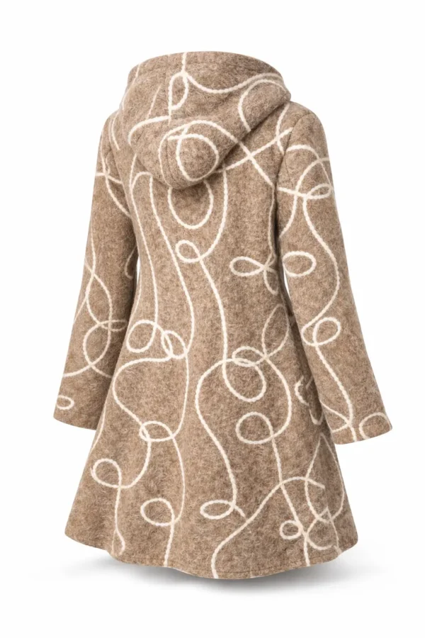 Cardigan lung din lână cu glugă- Cod Produs C207 - imagine 3