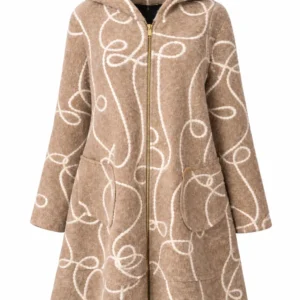 Cardigan lung din lână cu glugă- Cod Produs C207