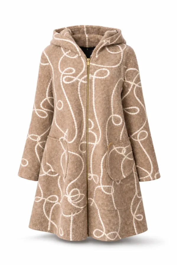 Cardigan lung din lână cu glugă- Cod Produs C207
