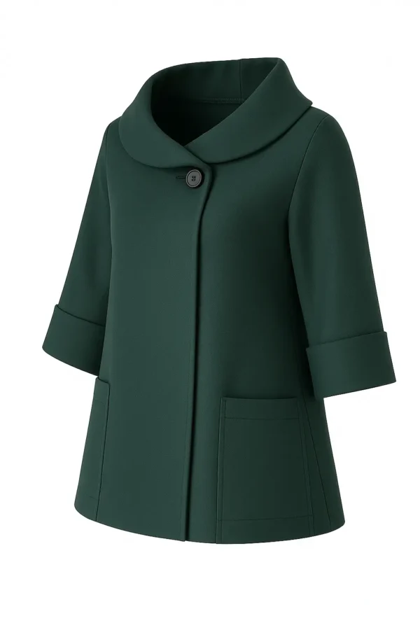 Cardigan din stofa model tip jacheta C39 - imagine 2