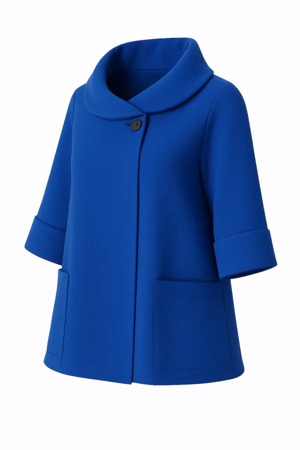 Cardigan din stofa model tip jacheta C40 - imagine 2