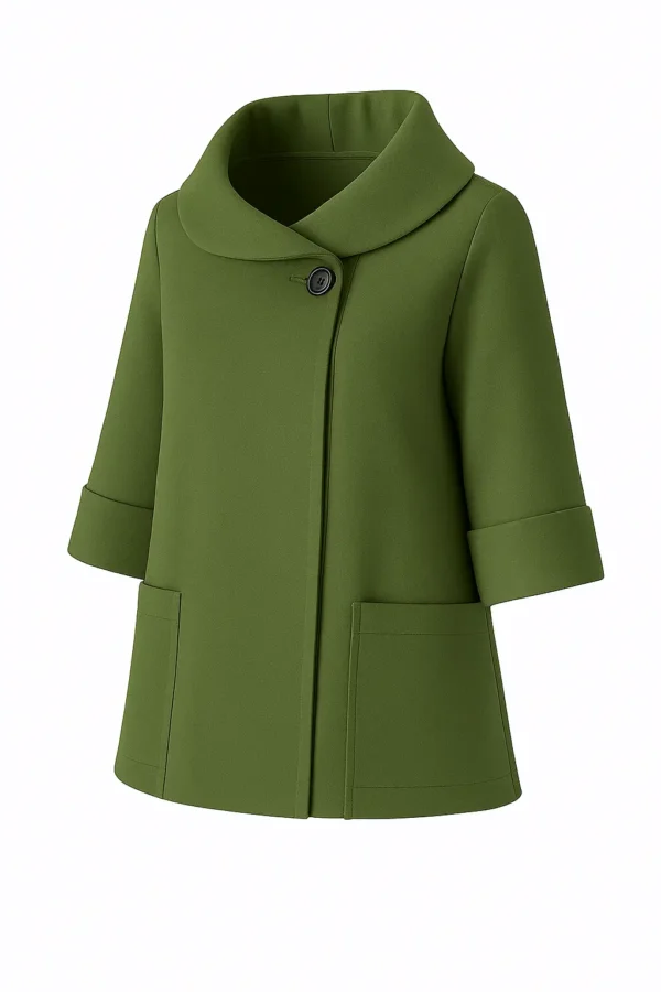 Cardigan din stofa model tip jacheta C45 - imagine 2