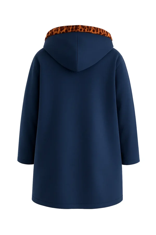 Cardigan din stofa cu blană model tip jachetă C81 - imagine 3