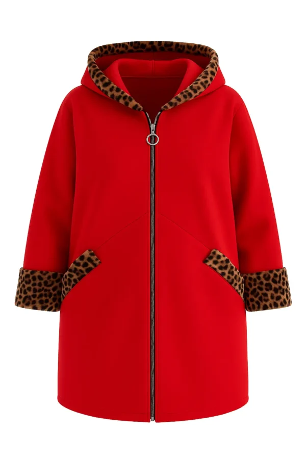 Cardigan din stofa cu blană model tip jachetă C82