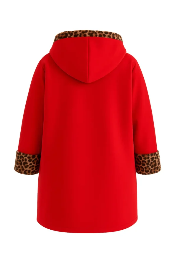 Cardigan din stofa cu blană model tip jachetă C82 - imagine 3