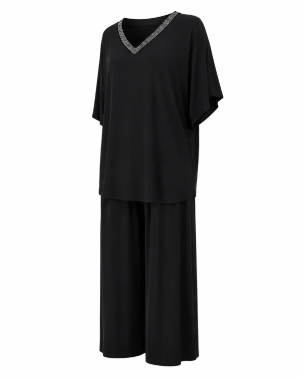 Compleu elegant lejer cu pantaloni Andra CA05 - imagine 2