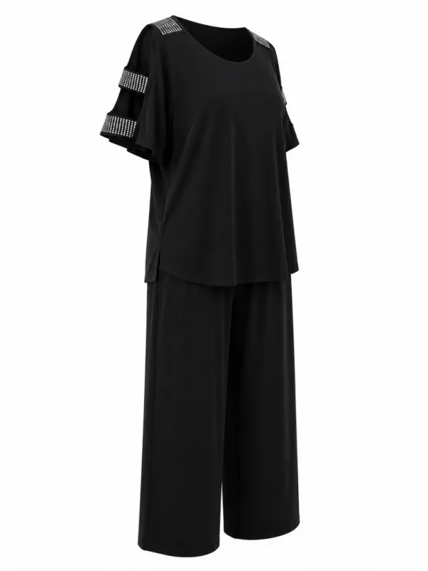 Compleu elegant lejer cu pantaloni Andra CA06 - imagine 2