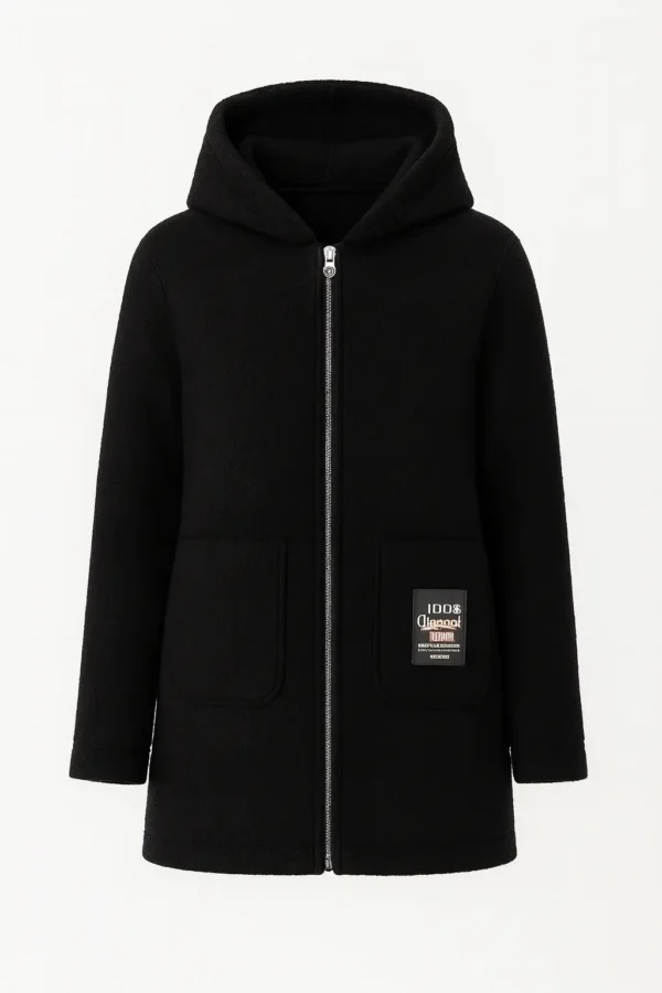 REDUCERE Cardigan damă cu glugă din material buclat Cod Produs CH02