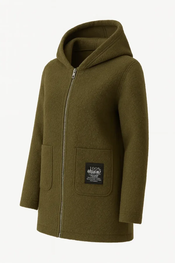 REDUCERE Cardigan damă cu glugă din material buclat Cod Produs CH06 - imagine 2