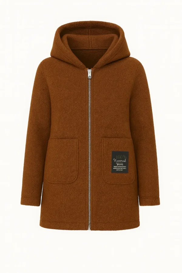REDUCERE Cardigan damă cu glugă din material buclat Cod Produs CH08
