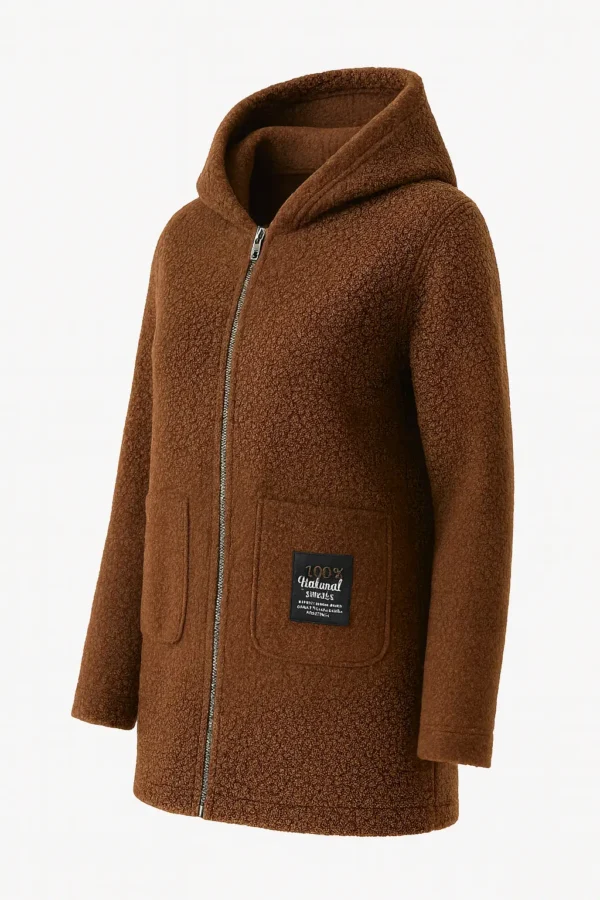 REDUCERE Cardigan damă cu glugă din material buclat Cod Produs CH08 - imagine 2