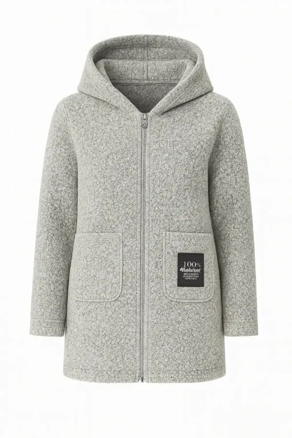 REDUCERE Cardigan damă cu glugă din material buclat Cod Produs CH09