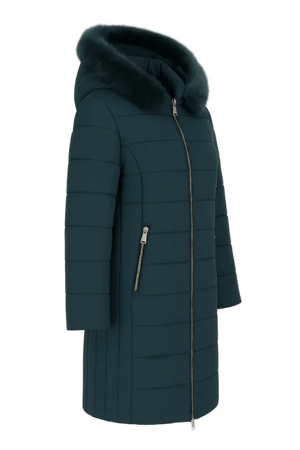 REDUCERE Geacă iarnă elegantă cu blană naturală J16