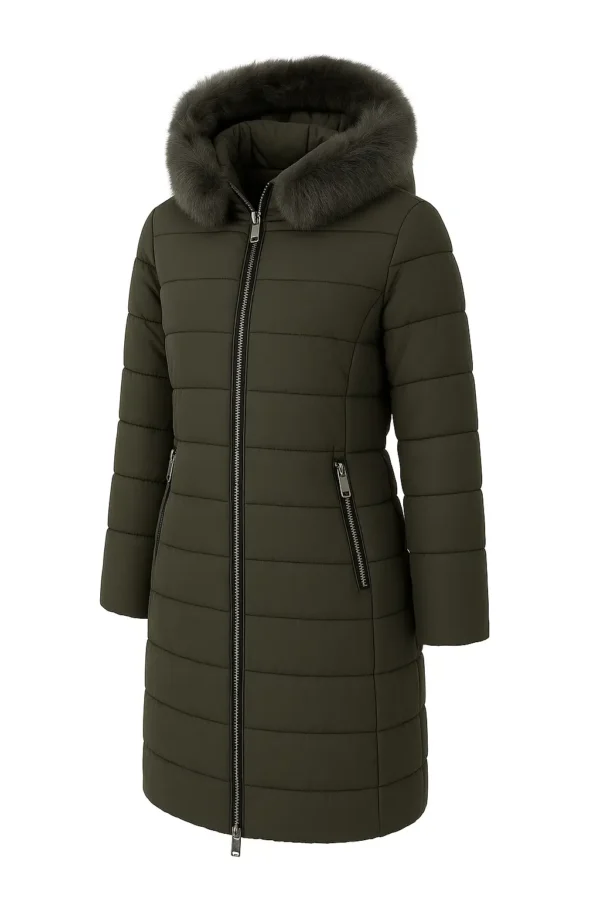 REDUCERE Geacă iarnă elegantă cu blană naturală J16A