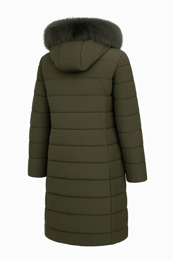 REDUCERE Geacă iarnă elegantă cu blană naturală J16A - imagine 3