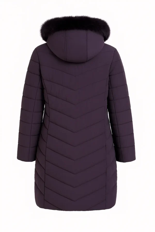 Geacă damă elegantă cu blană naturală J39 - imagine 3