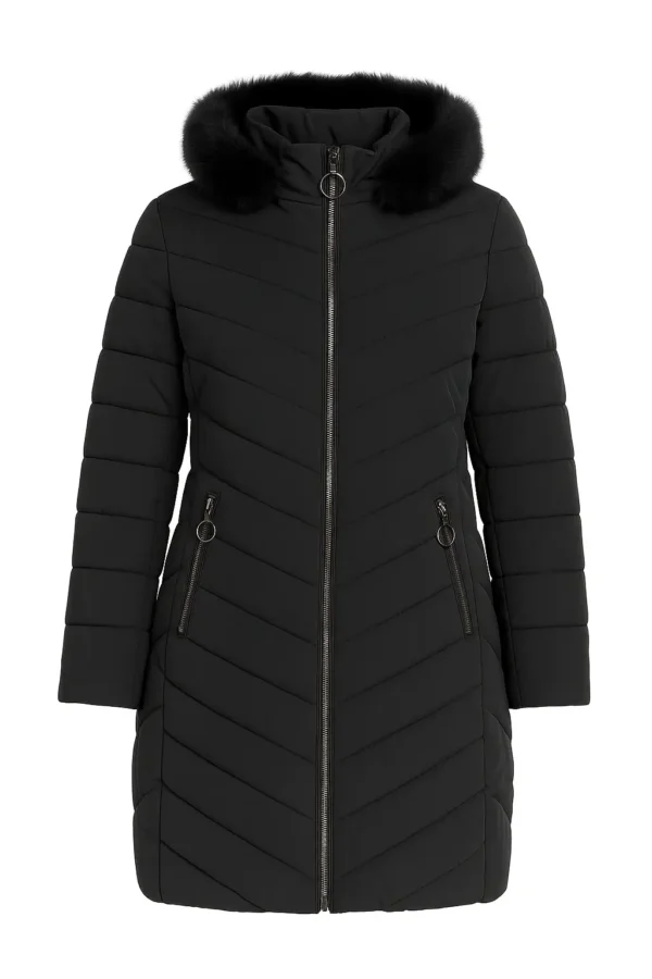 Geacă damă elegantă cu blană naturală J40
