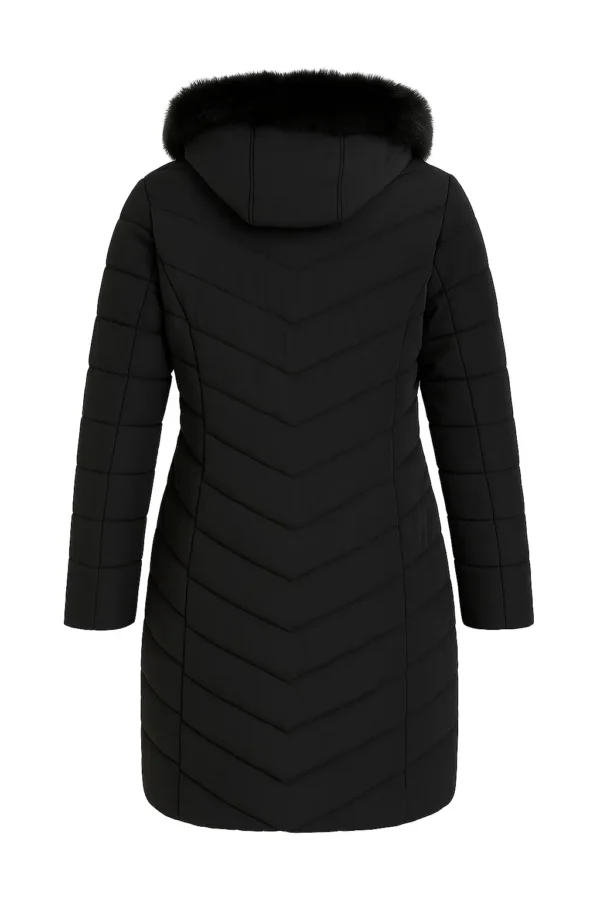 Geacă damă elegantă cu blană naturală J40 - imagine 3