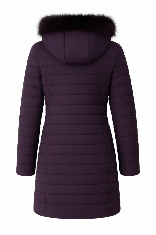 Geacă damă elegantă cu blană naturală J45 - imagine 4