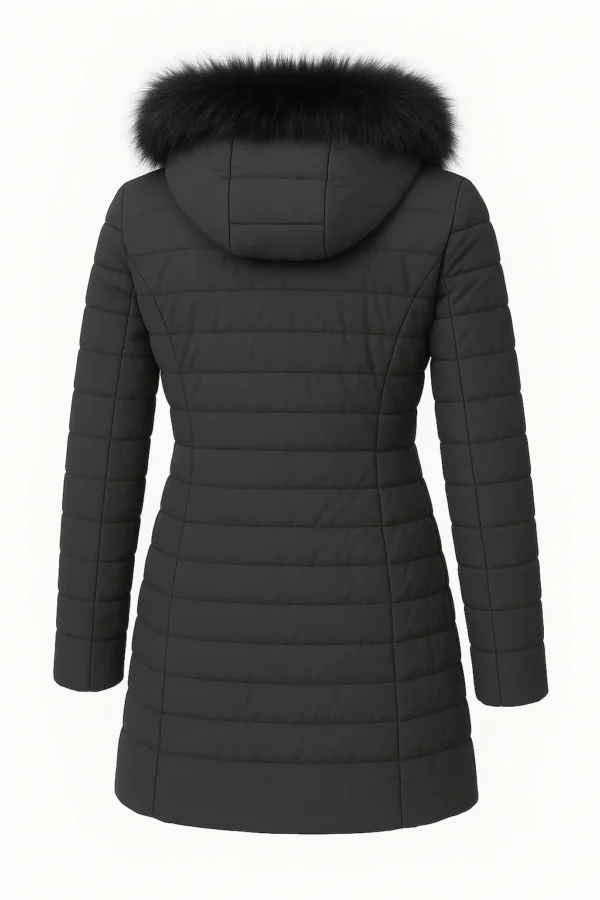 Geacă damă elegantă cu blană naturală J47 - imagine 4