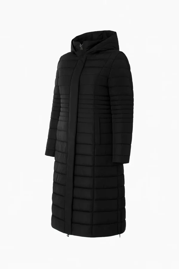 Geacă damă elegantă model lung din fâș J57 - imagine 2