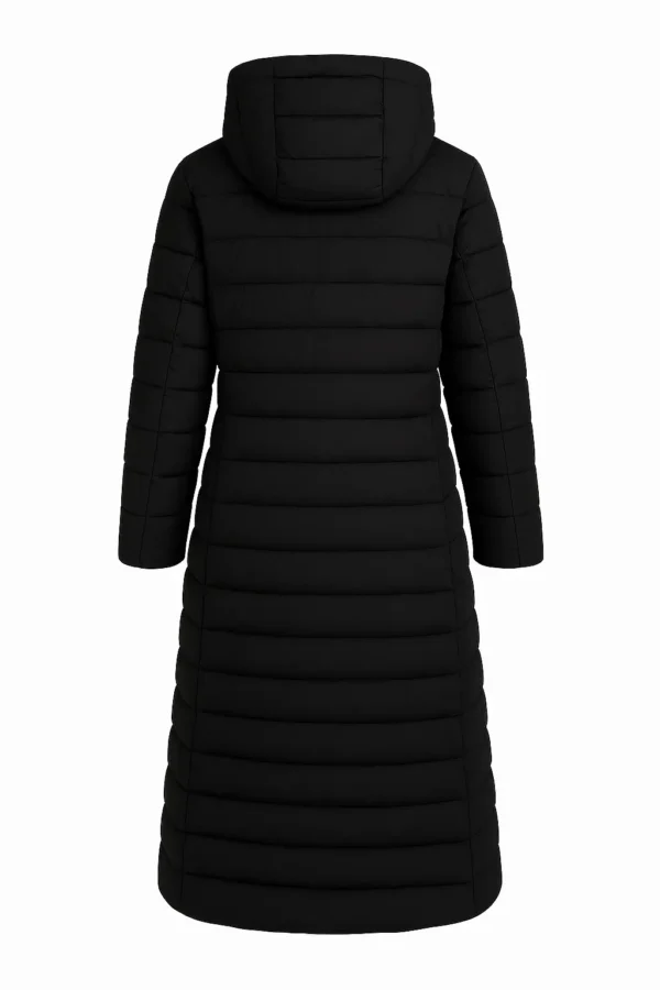 Geacă damă elegantă model lung din fâș J82 - imagine 3
