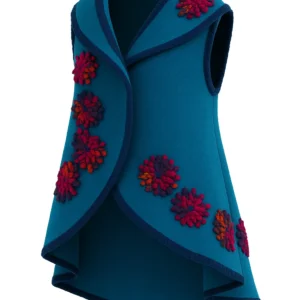 Vestă din lână cu model înflorat cod P02