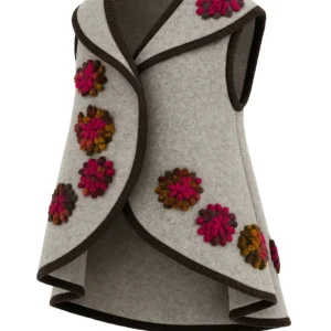 Vestă din lână cu model înflorat cod P04