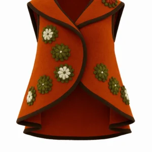 Vestă din lână cu model înflorat cod P09