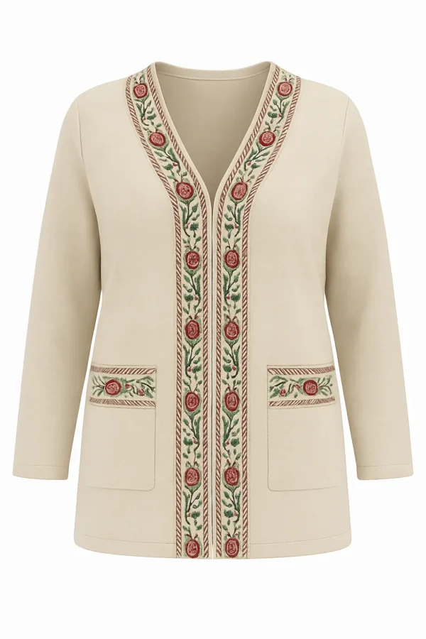 Pulover tradițional cu broderie florală - PT01 - imagine 2