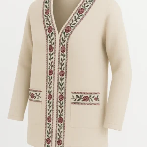 Pulover tradițional cu broderie florală - PT01