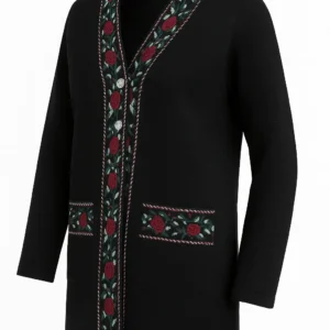 Pulover tradițional cu broderie florală - PT02