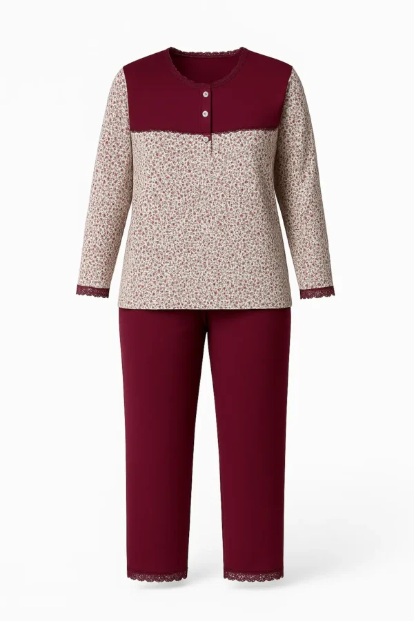 Pijamale damă cu imprimeu floral PJ03