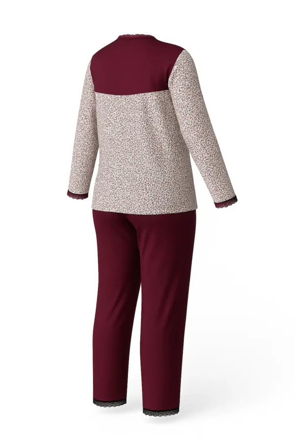 Pijamale damă cu imprimeu floral PJ03 - imagine 3