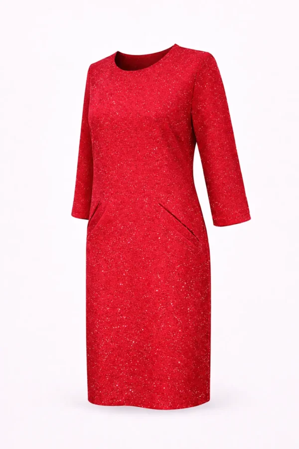 Rochie elegantă cu material ușor sclipicios RS01 - imagine 3