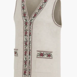 Vestă tradițională cu broderie florală - VT01