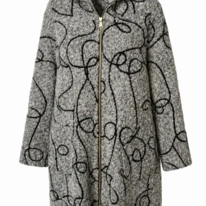 Cardigan lung din lână cu glugă- Cod Produs C210