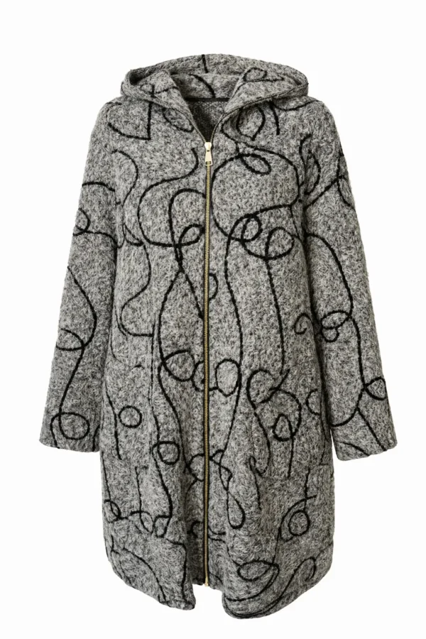 Cardigan lung din lână cu glugă- Cod Produs C210