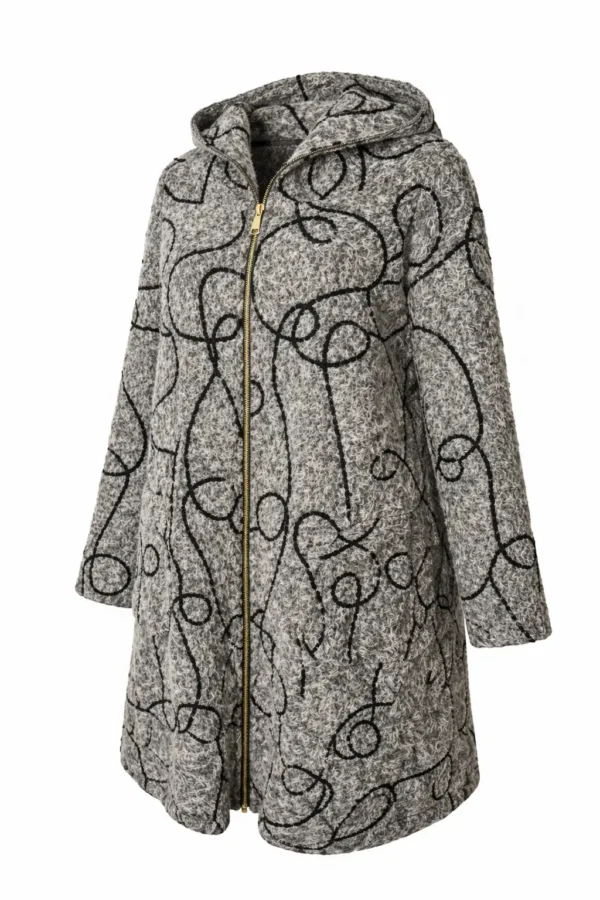 Cardigan lung din lână cu glugă- Cod Produs C210 - imagine 2