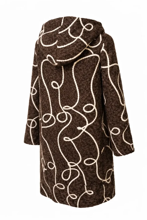 Cardigan lung din lână cu glugă- Cod Produs C209 - imagine 3