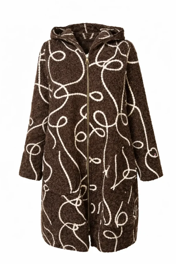 Cardigan lung din lână cu glugă- Cod Produs C209