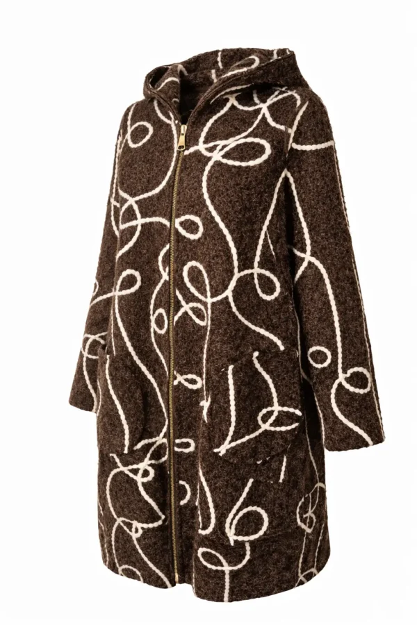 Cardigan lung din lână cu glugă- Cod Produs C209 - imagine 2