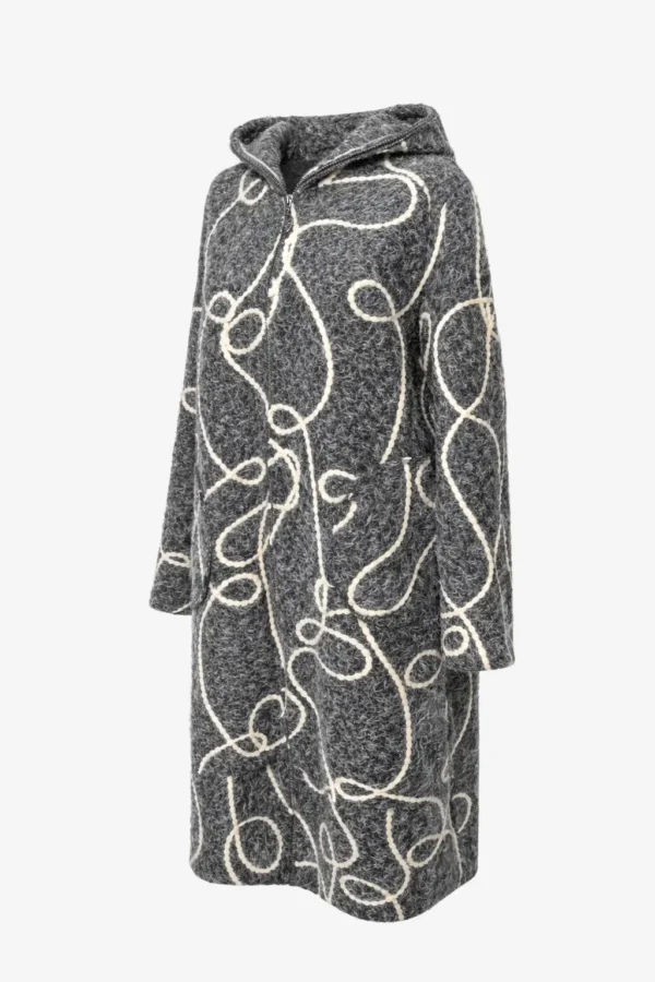 Cardigan lung din lână cu glugă- Cod Produs C211 - imagine 2