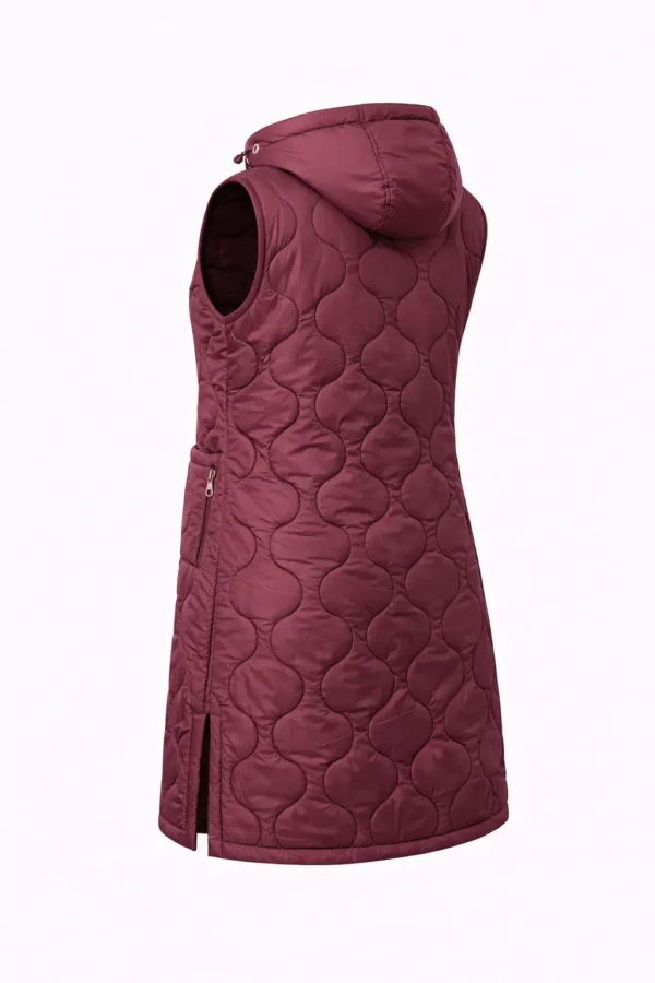Vestă damă, model lung, cu glugă MARIMI MARI - cod V23M - imagine 2