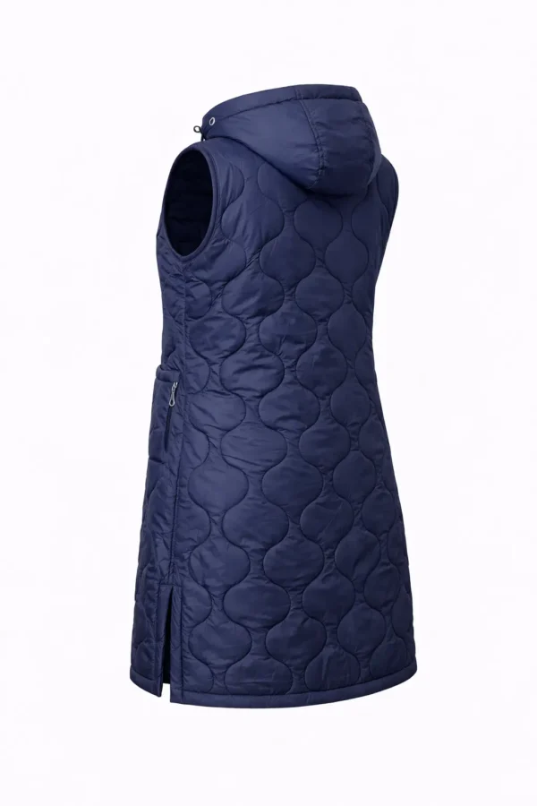 Vestă damă, model lung, cu glugă MARIMI MARI - cod V24M - imagine 3