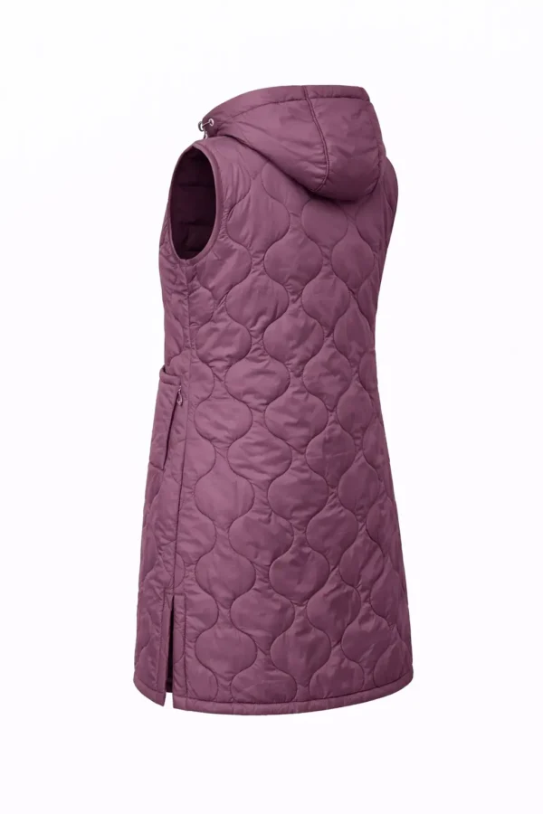 Vestă damă, model lung, cu glugă MARIMI MARI  - cod V27M - imagine 3