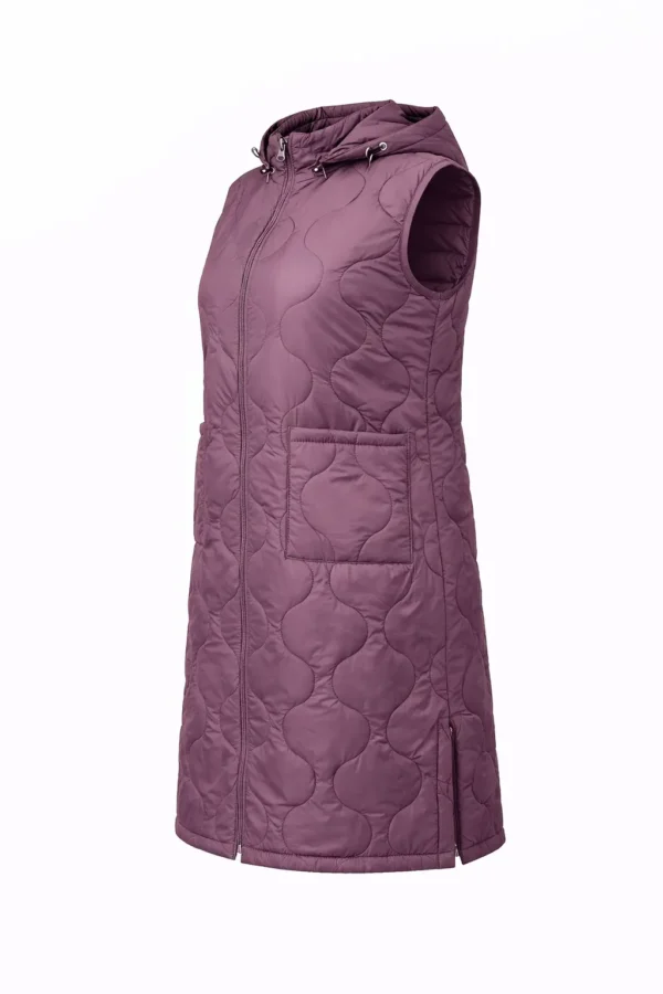 Vestă damă, model lung, cu glugă MARIMI MARI  - cod V27M - imagine 2