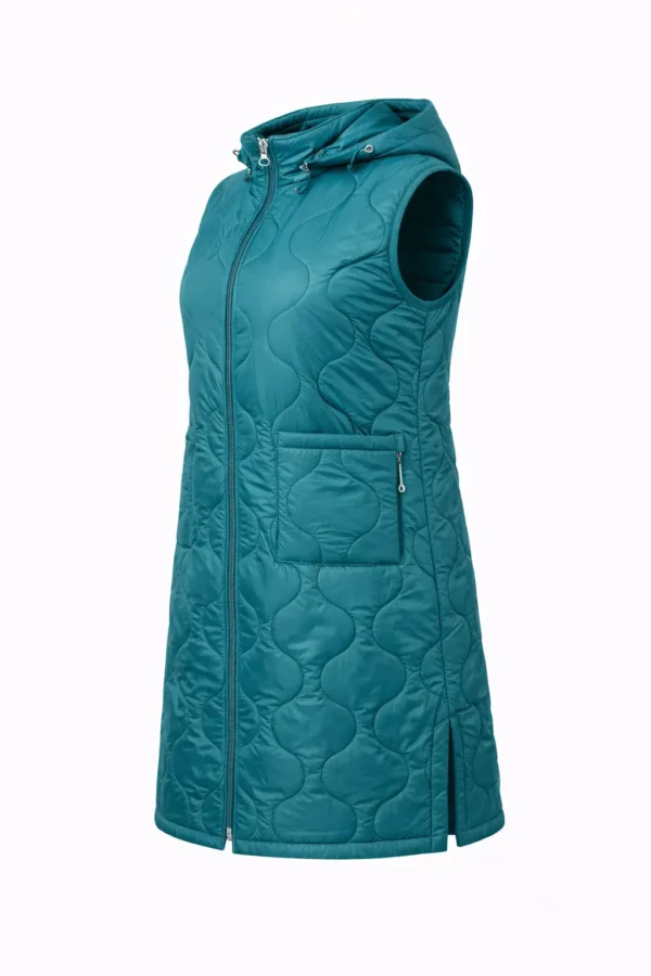Vestă damă, model lung, cu glugă MARIMI MARI - cod V25M - imagine 2